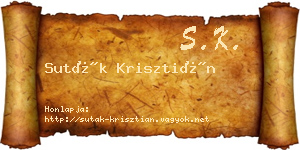 Suták Krisztián névjegykártya